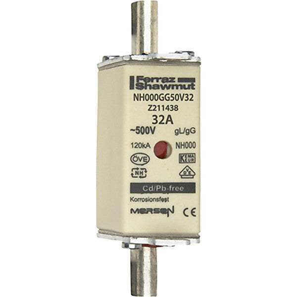 Mersen NH-Sicherungseinsatz SF Gr.000 gG 32A/500VKM NH000GG50V32